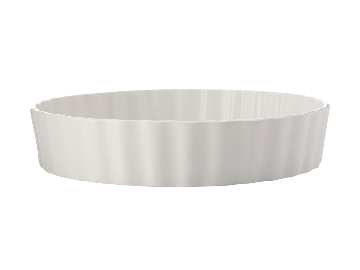 QUICHE DISH WHITE 25X5