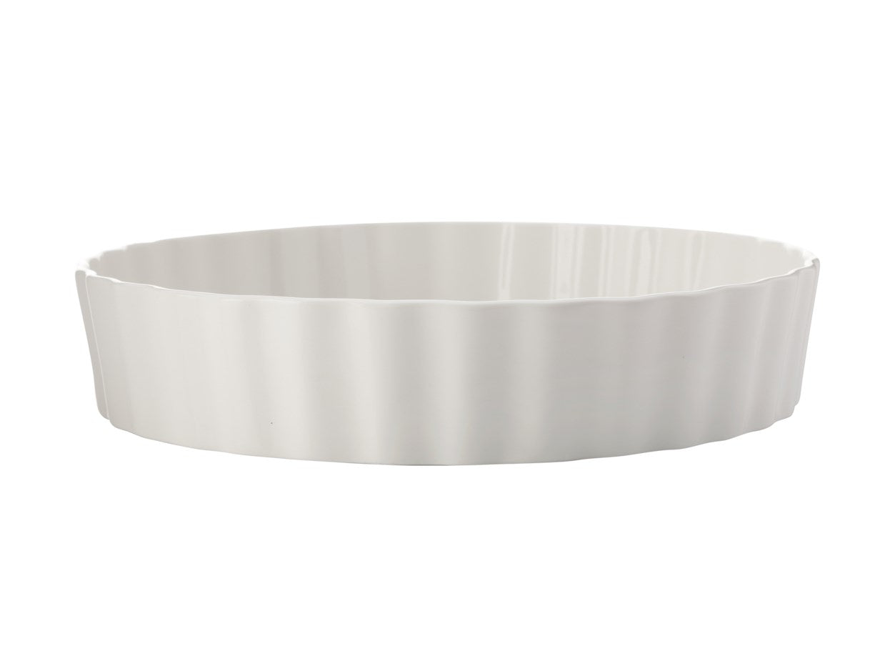QUICHE DISH WHITE 25X5