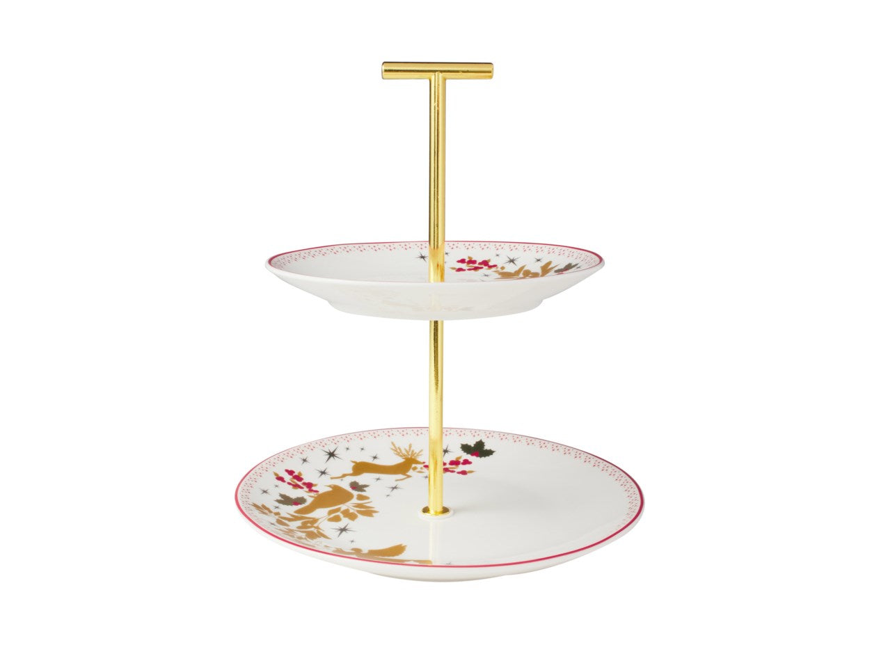 CAKE STAND WXMAS 2TIER