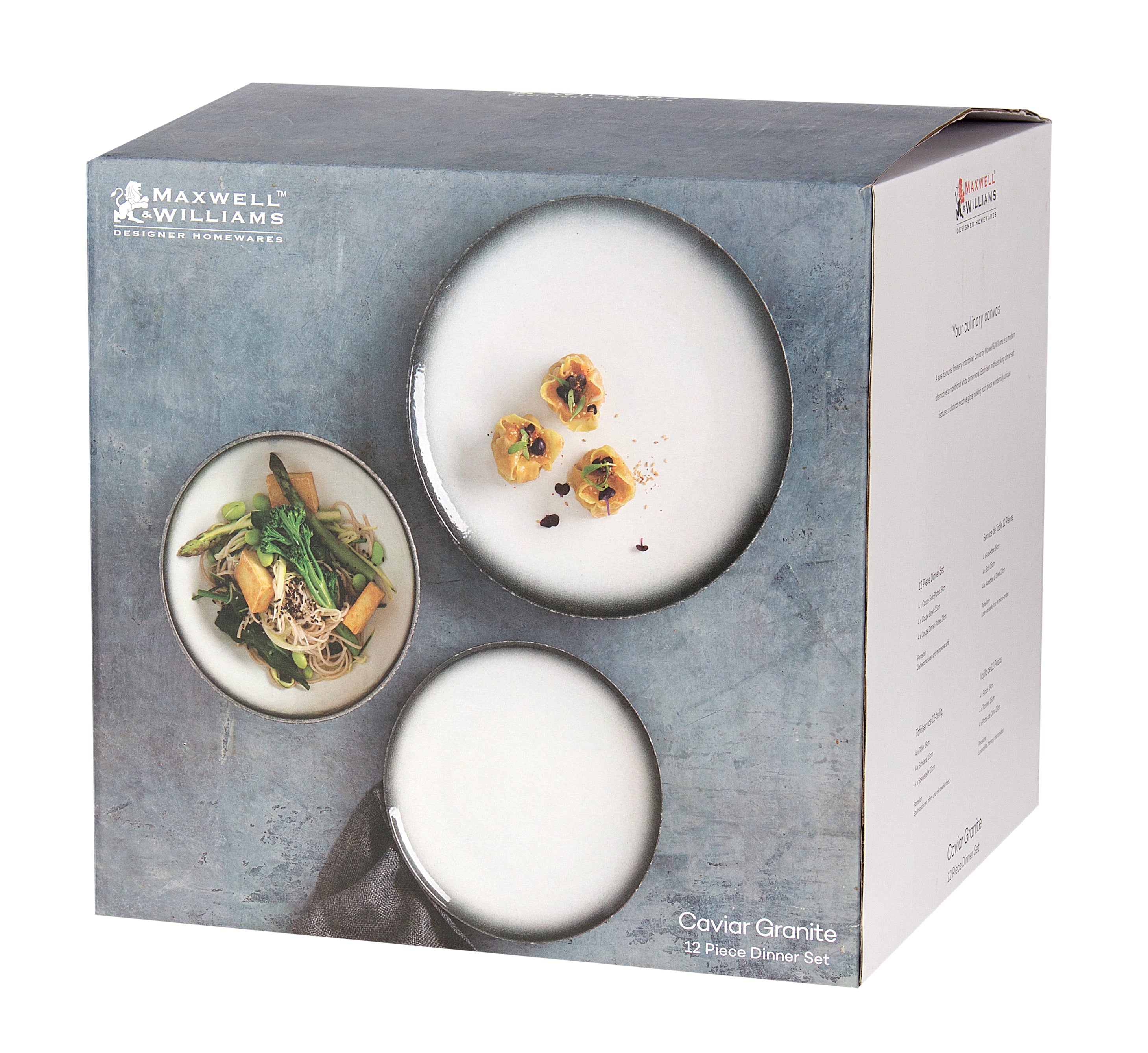 CAVIAR GRANITE DINNER SET (12PC) – Maxwell & Williams Canada