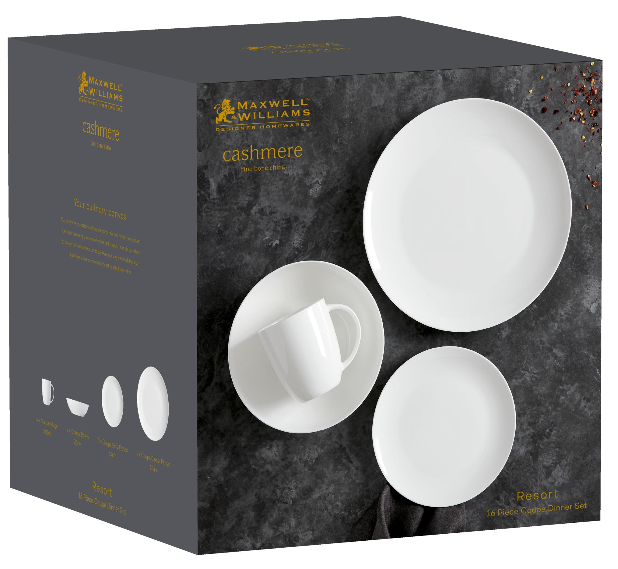 CASHMERE RESORT COUPE DINNER SET (16PC)
