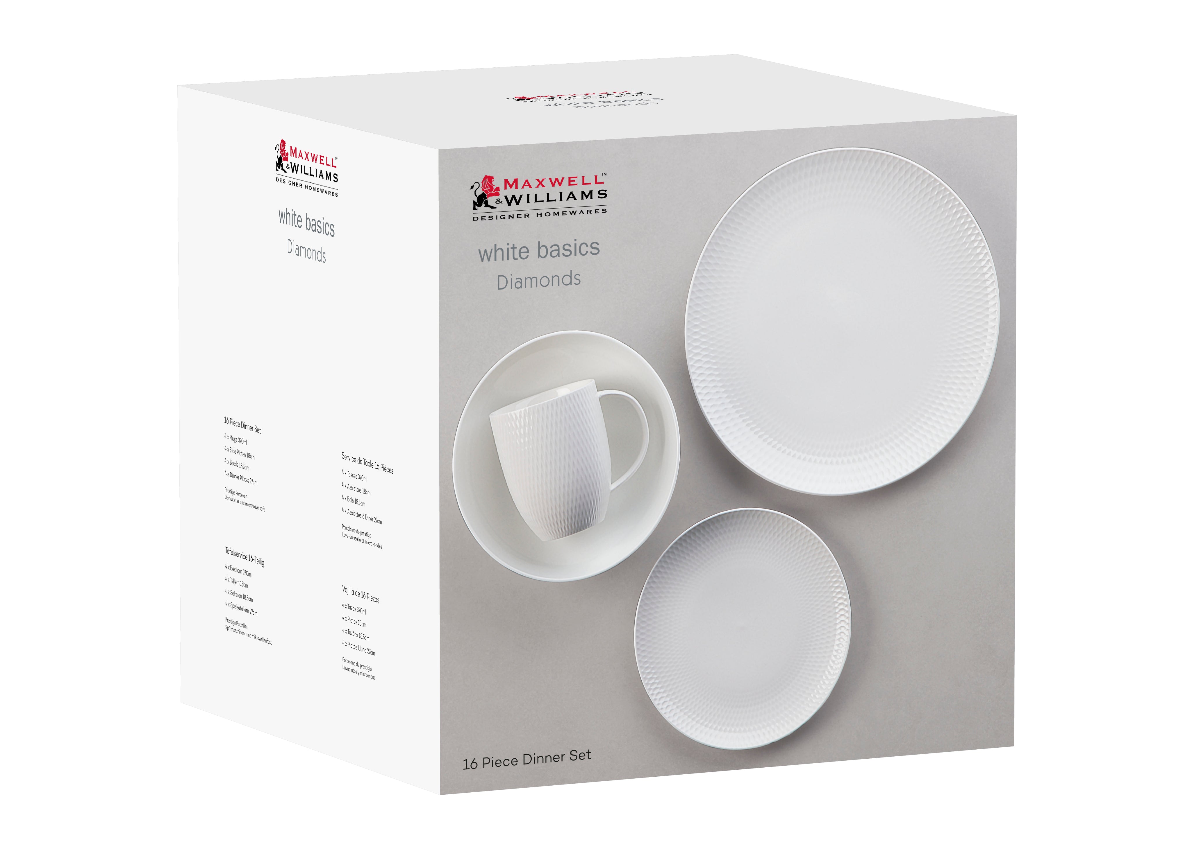 DIAMONDS ROUND DINNER SET (16PC)