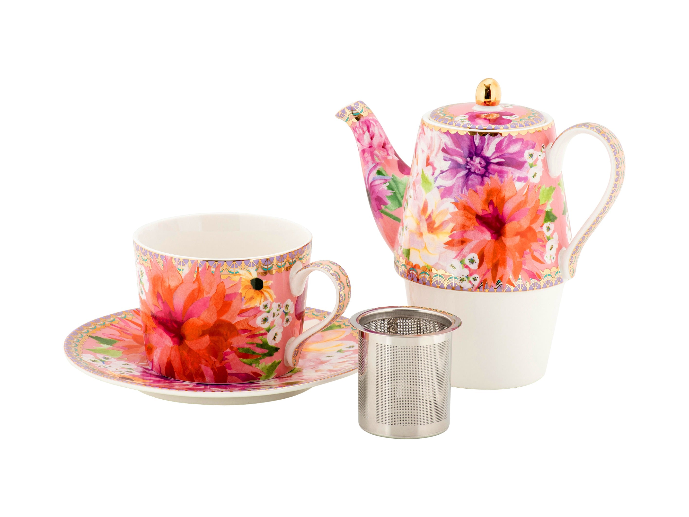 DAHLIA  PINKTEA FOR ONE WITH INFUSER 340ML