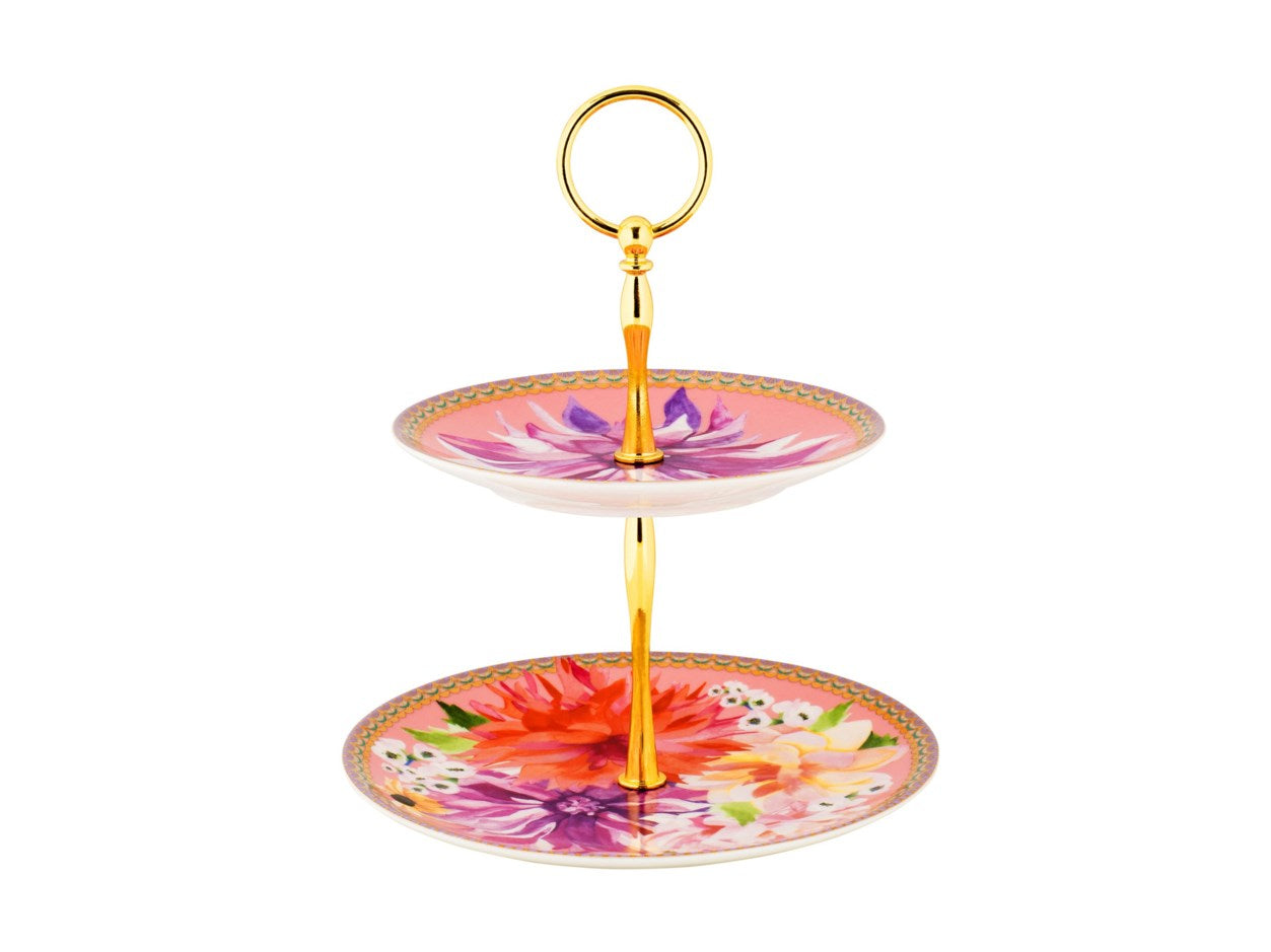 CAKE STAND DAHLIA PNK