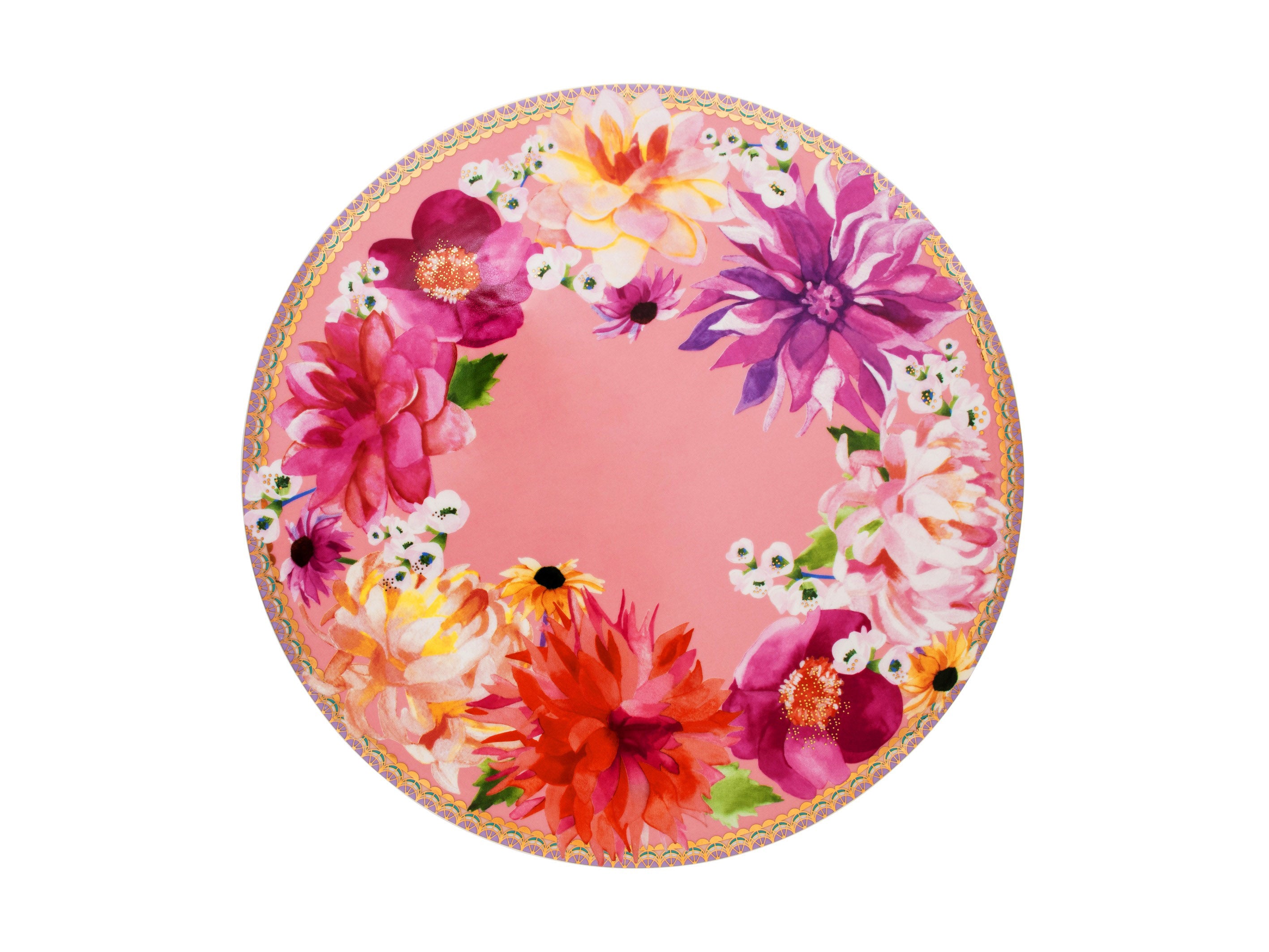 DAHLIA PINK FOOTED CAKE STAND 28CM