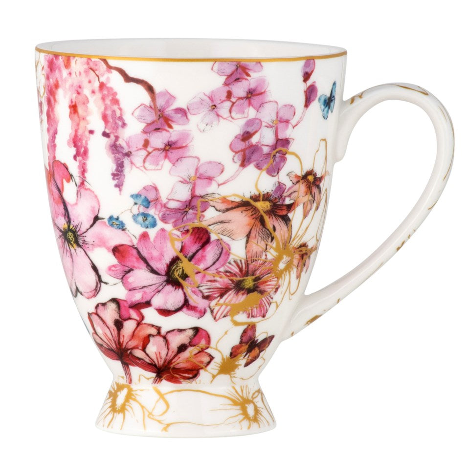 MUG FOOTED ENCHANT WHT