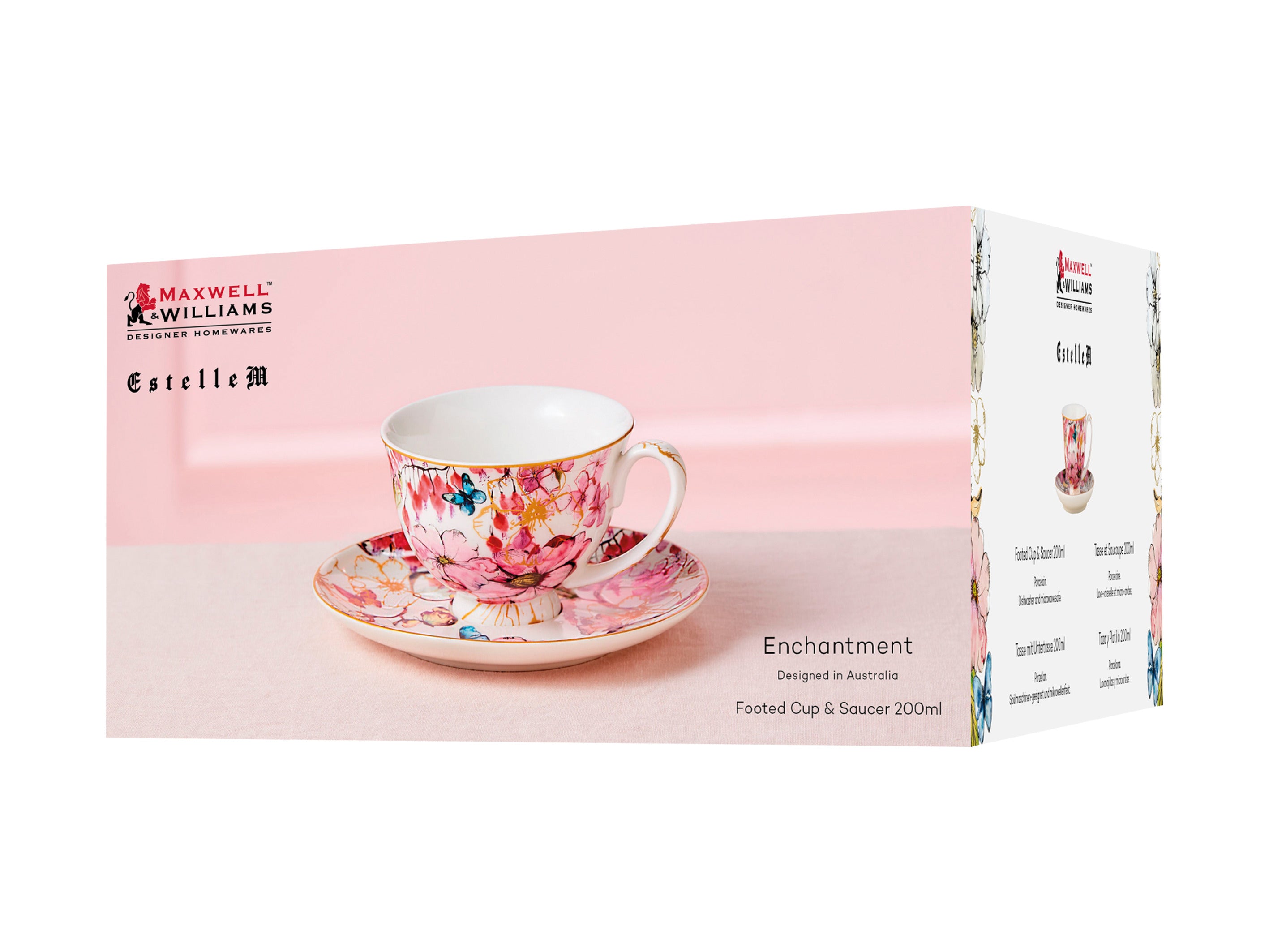 ENCHANTMENT WHITE CUP & SAUCER 200ML