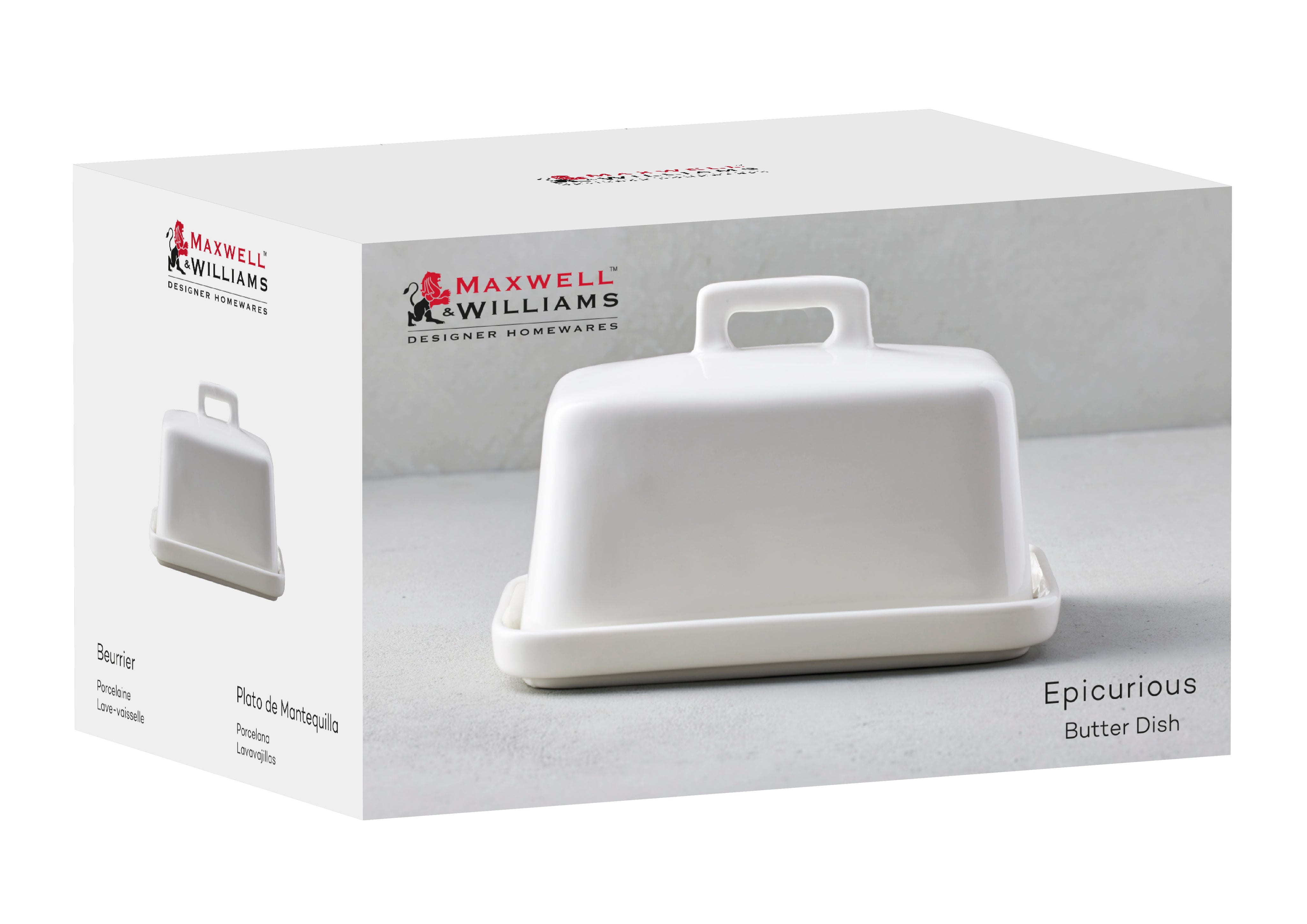 EPICURIOUS WHITE BUTTER DISH