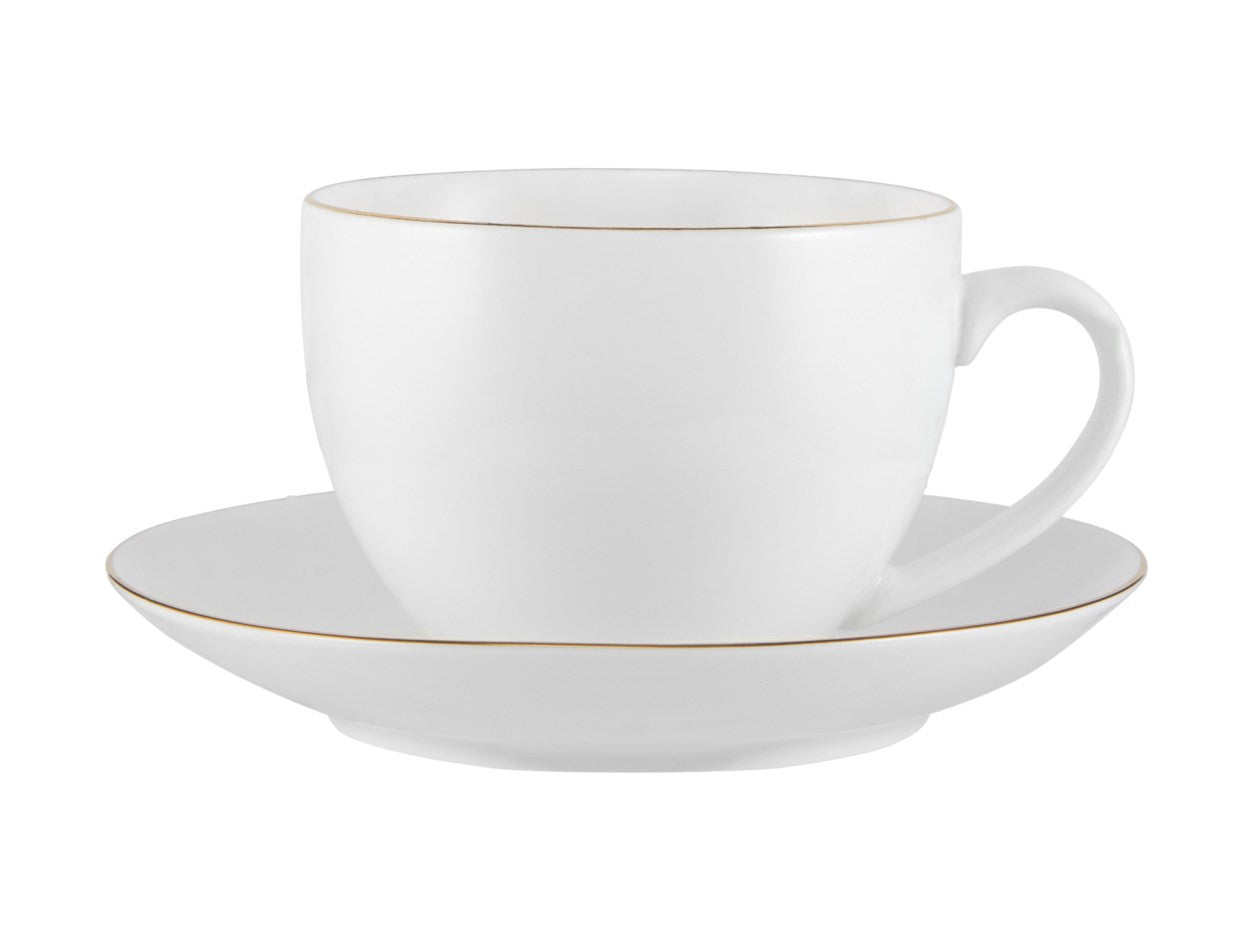 CUP&SAUCER W.GLD 260ML