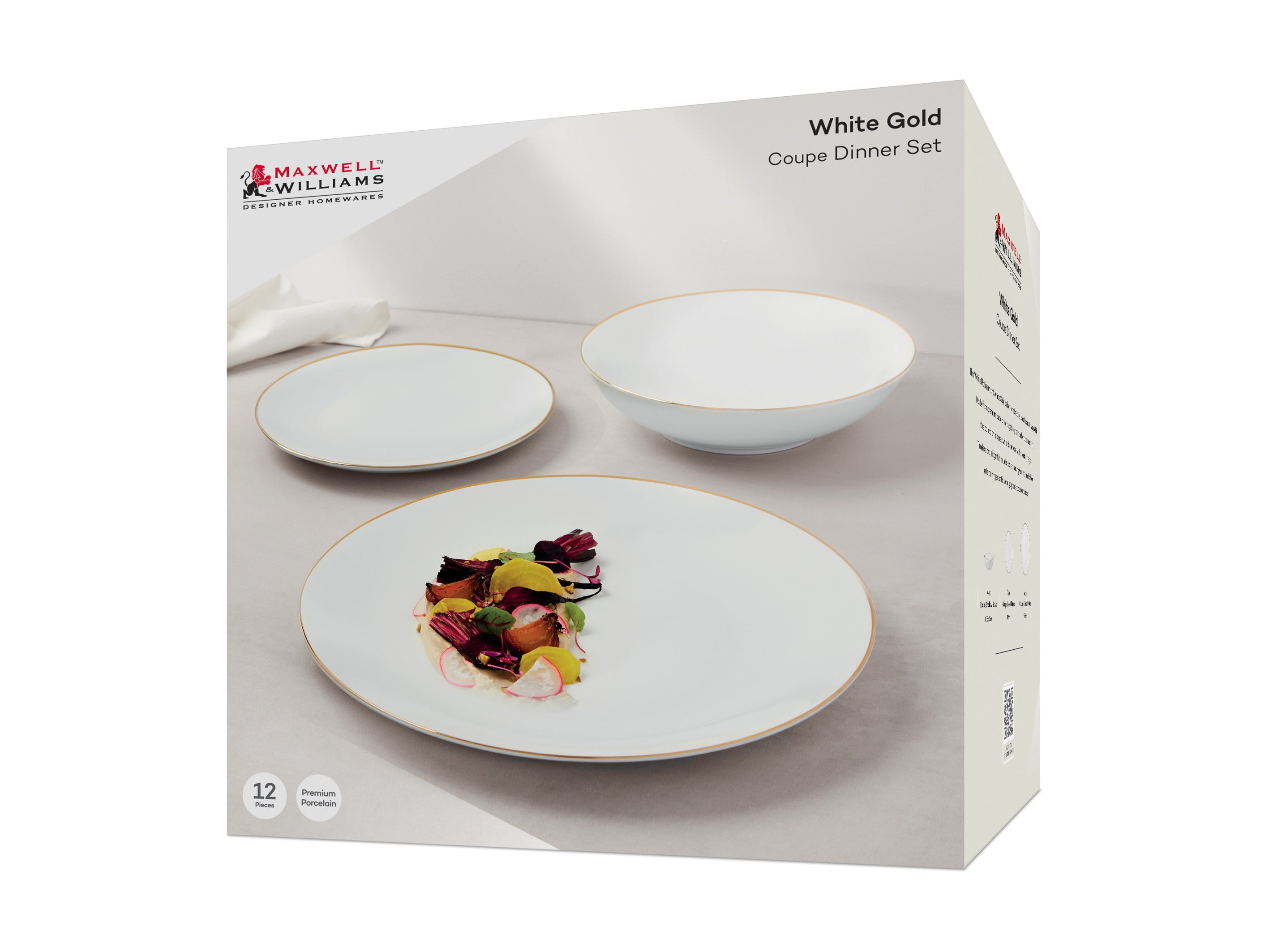 WHITE GOLD COUPE DINNER SET (12PC)