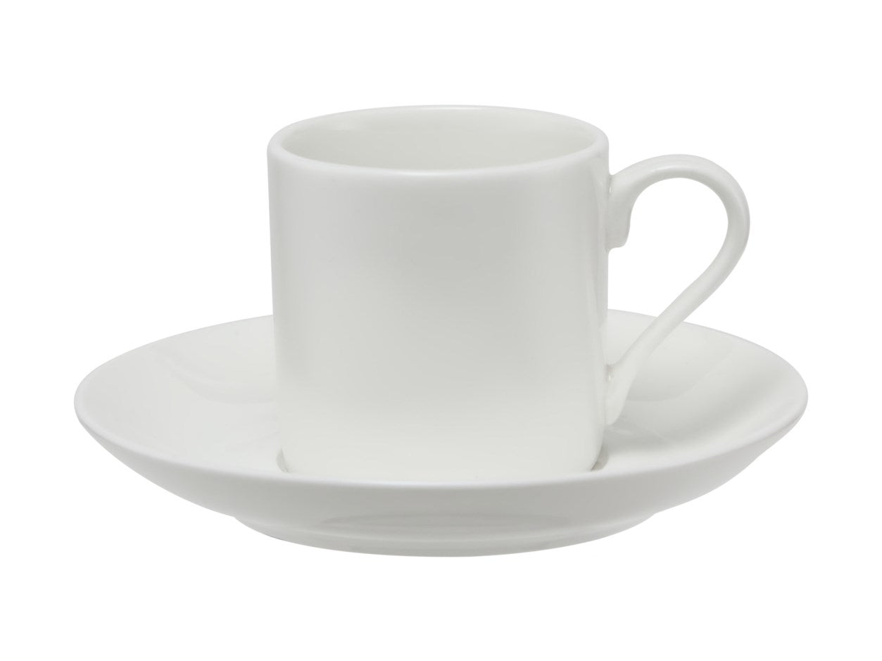 WHITE BASICS STRAIGHT DEMI CUP & SAUCER 100ML